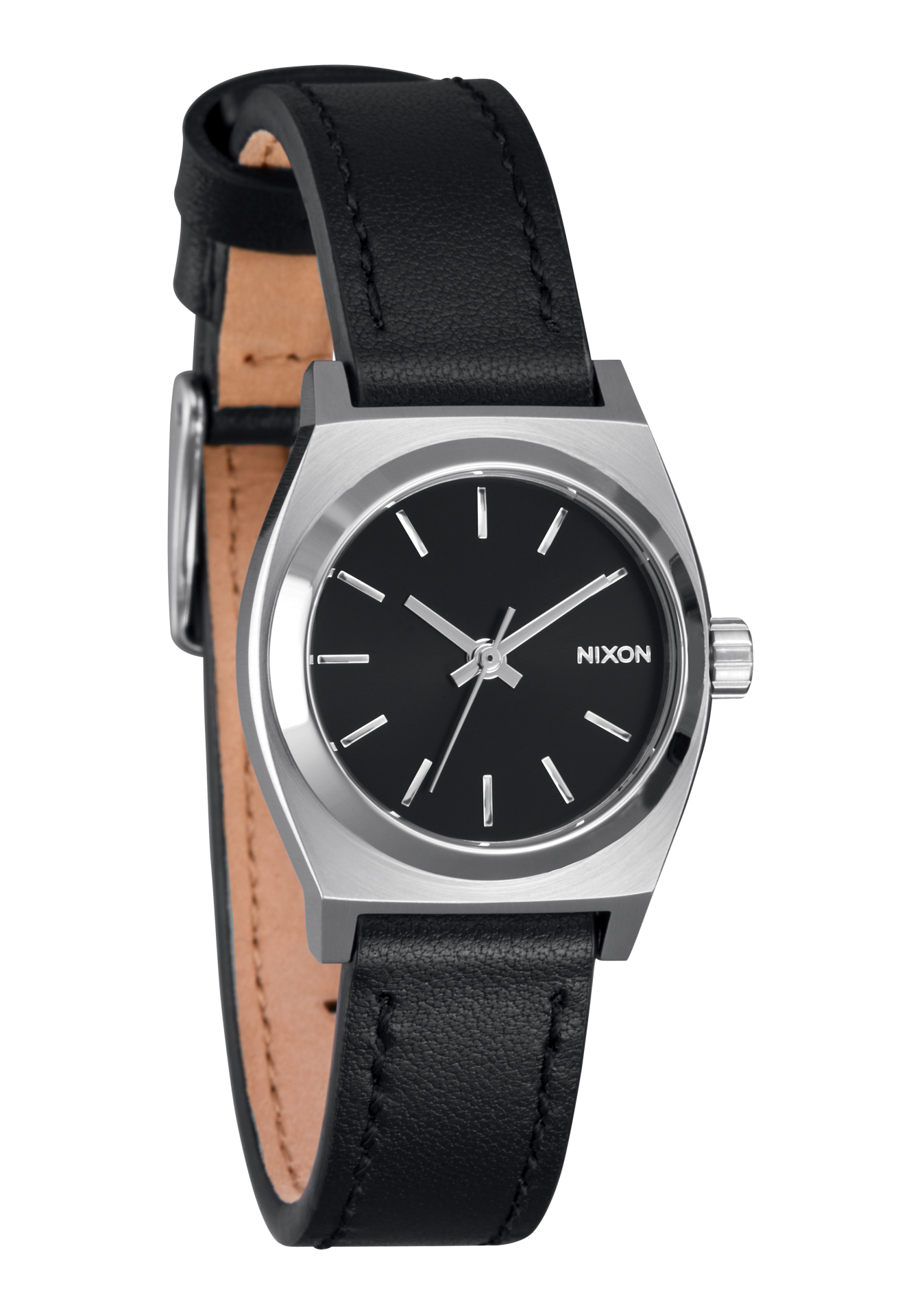 Small Time Teller Leather - Silver / Black View 2