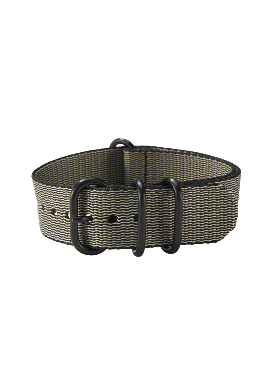 20mm Nylon #TIDE One Piece Band - Kaki / noir View 2