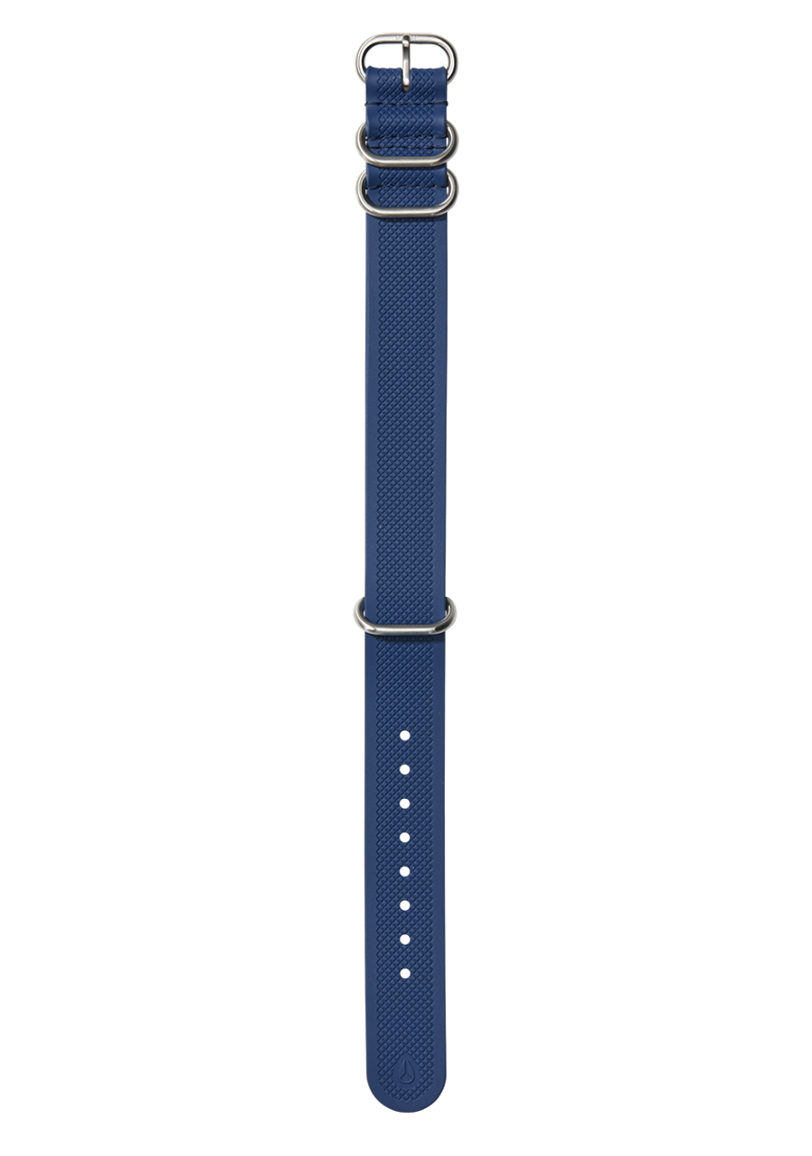 20mm FKM Rubber One Piece Band - Bleu marine / bleu View 1