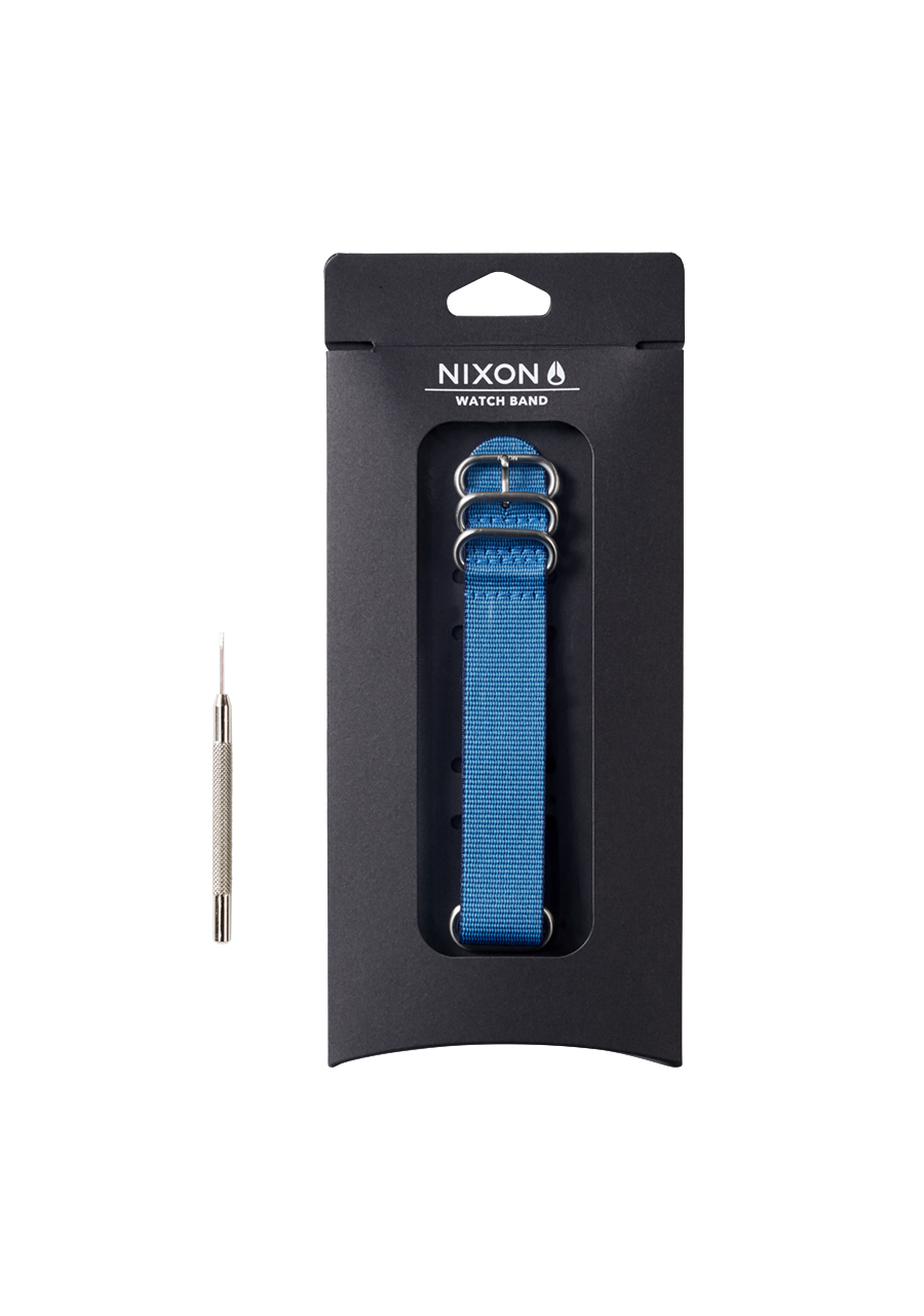 20mm FKM Rubber One Piece Band - Bleu marine / bleu View 3