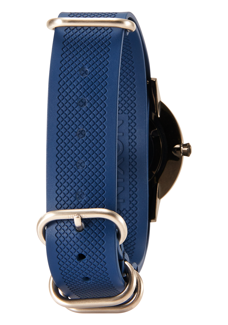 20mm FKM Rubber One Piece Band - Bleu marine / bleu View 5