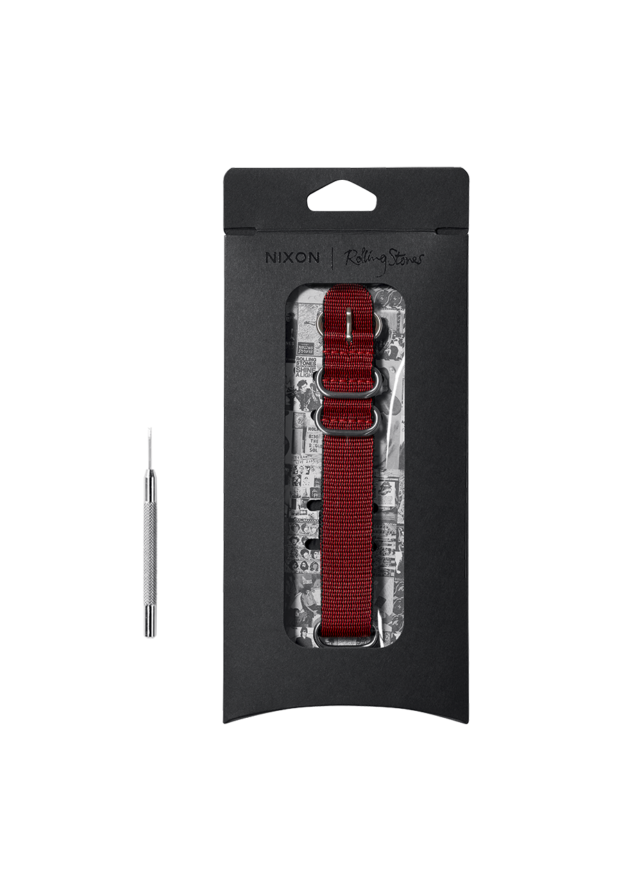 Rolling Stones 20mm Recycled One Piece Band - Rouge View 3