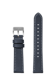 23mm Stitched Leather Band - Navy