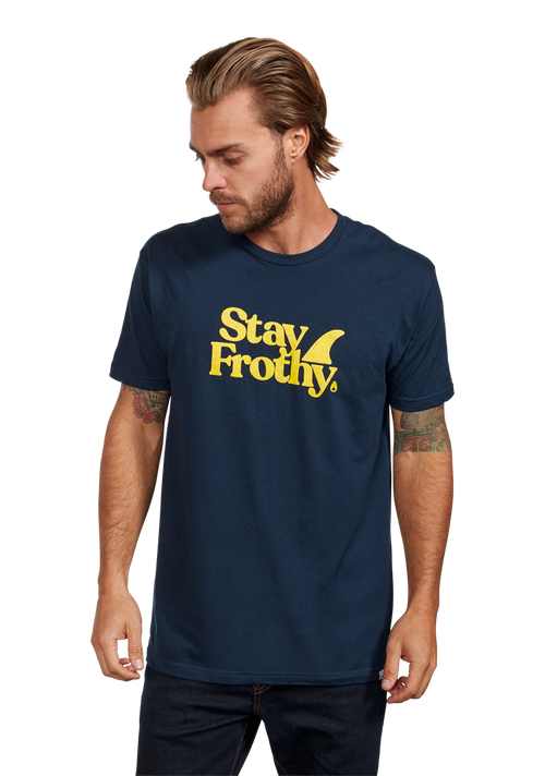 Stay Frothy Repreve® T-Shirt - Navy / Yellow