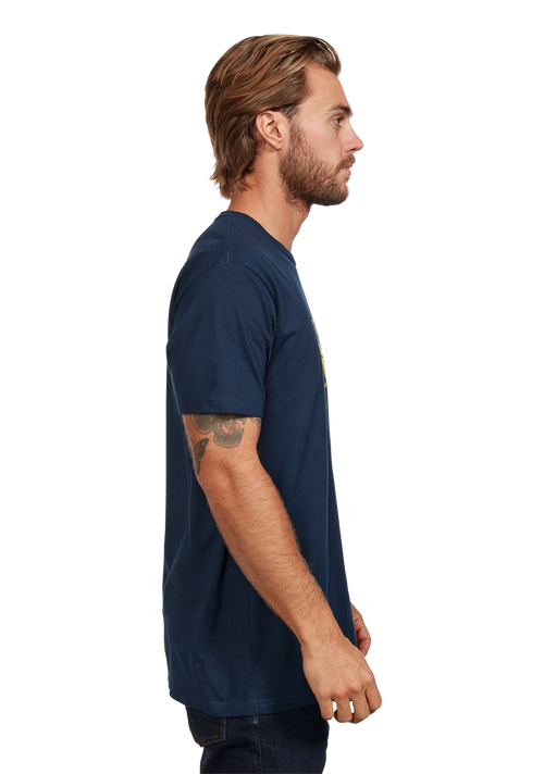 Stay Frothy Repreve® T-Shirt - Navy / Yellow