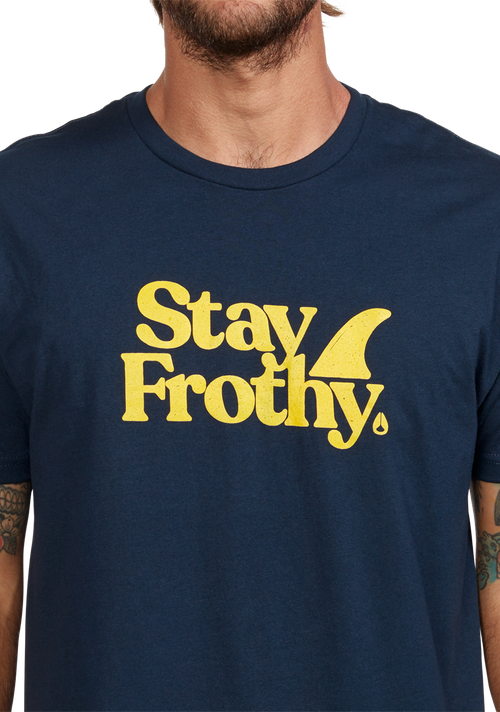 Stay Frothy Repreve® T-Shirt - Navy / Yellow