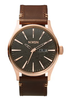 Sentry Leather - Rose Gold / Gunmetal / Brown