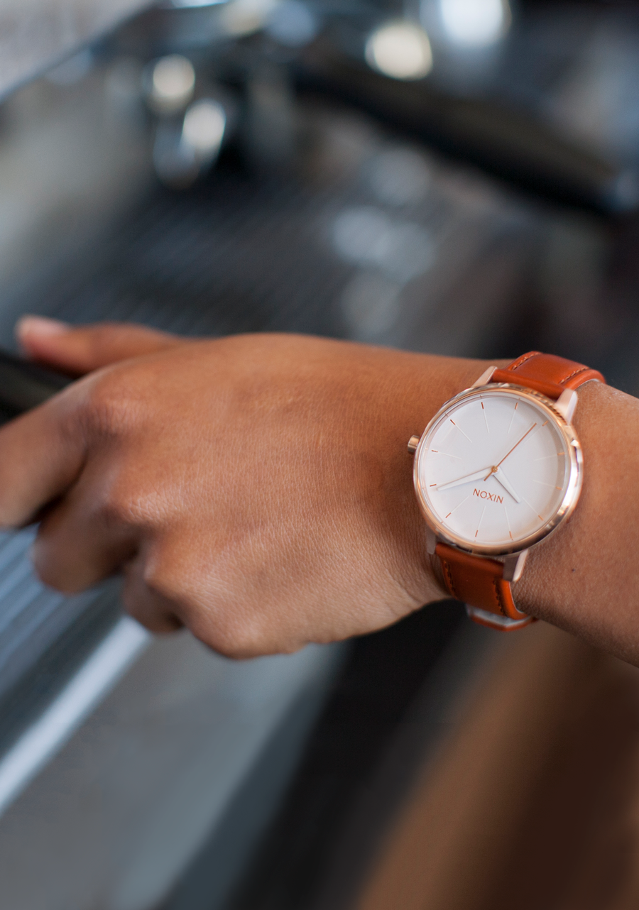 Kensington Cuir - Or rose / Blanc