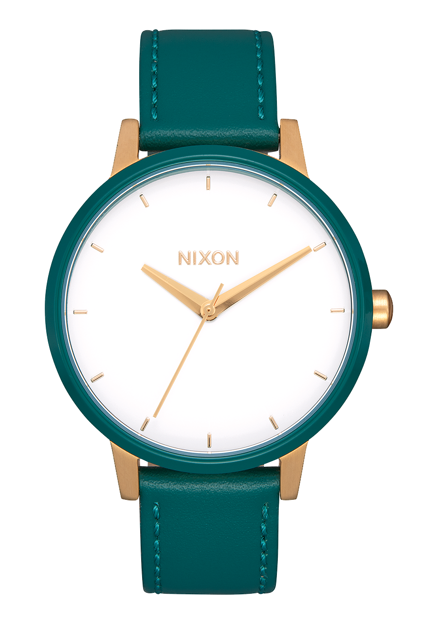 Kensington Leather - Gold / White / Teal View 1