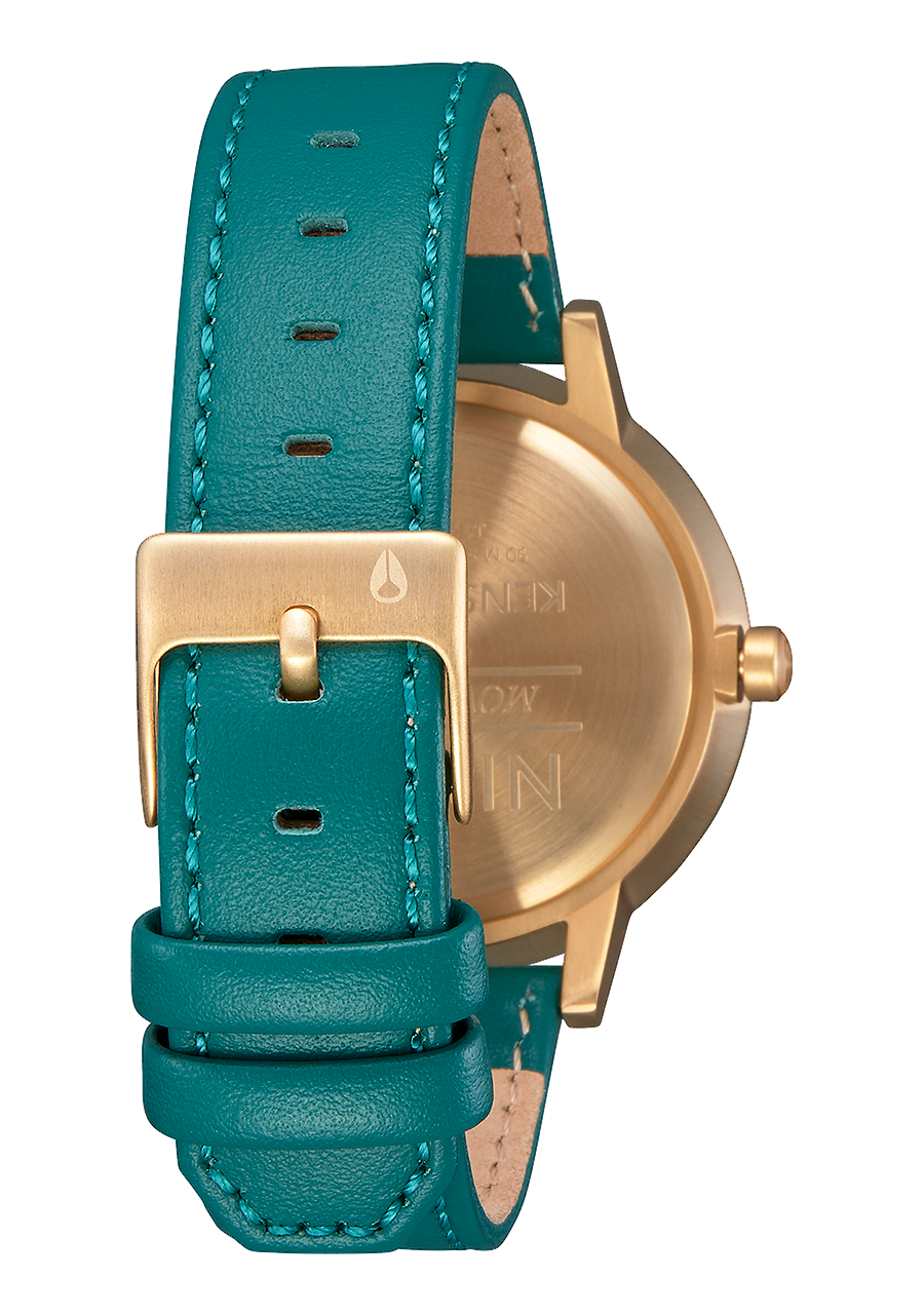 Kensington Leather - Gold / White / Teal View 3