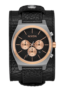 Time Teller Chrono Cuir - Argent / Or rose / Noir View 1
