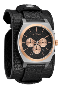 Time Teller Chrono Cuir - Argent / Or rose / Noir View 2
