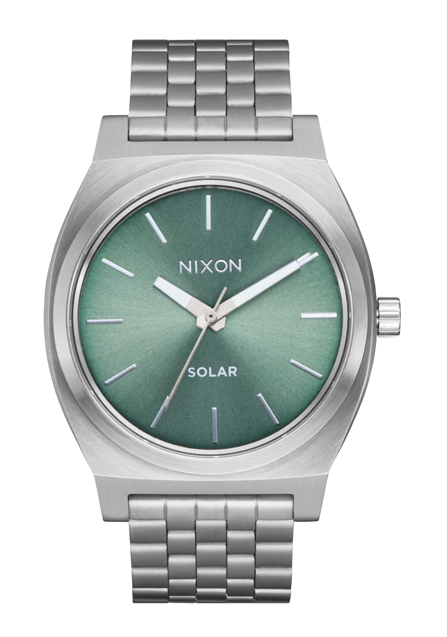 Time Teller Solar Watch | Silver / Jade Sunray | Unisex Light-Powered ...