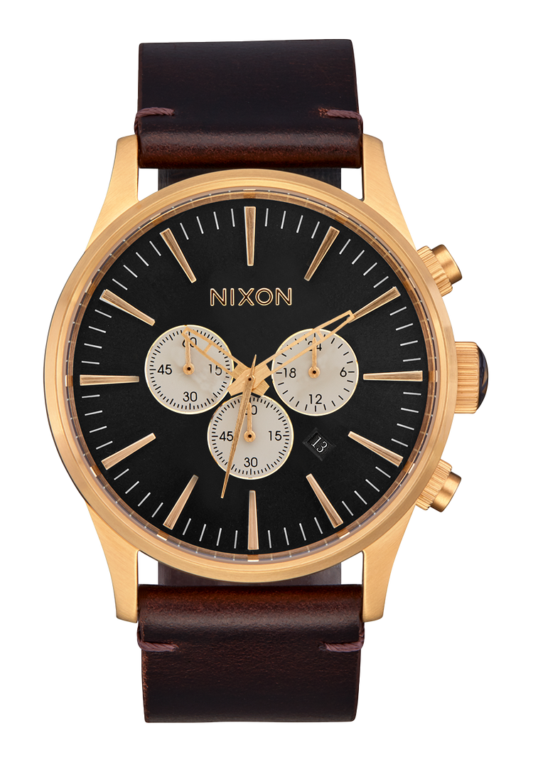 Sentry Chrono Cuir - Or / Indigo / Brun
