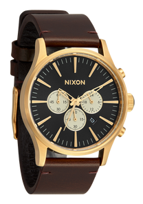 Sentry Chrono Leather - Gold / Indigo / Brown View 2