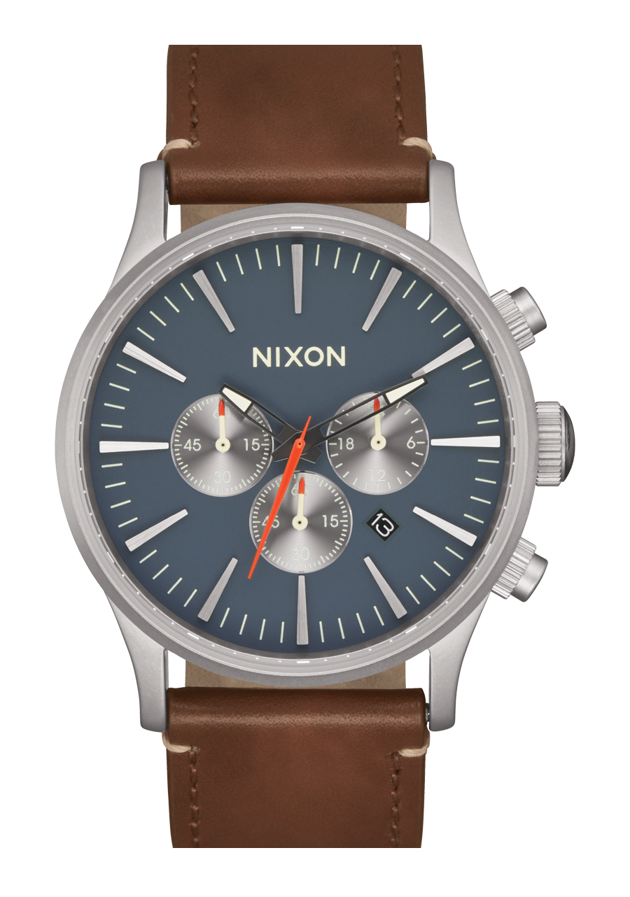 Sentry Chrono Watch | Light Gunmetal / Basalt / Sienna | Men's Leather ...