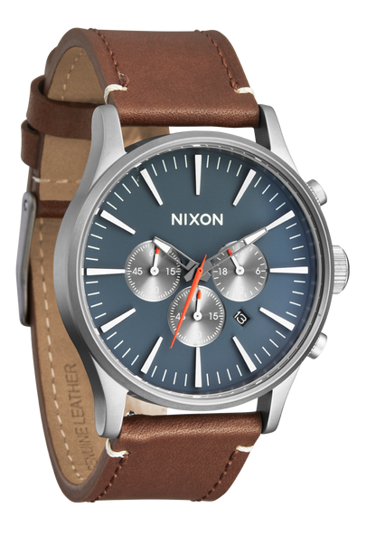 Sentry Chrono Leather - Lt Gunmetal / Basalt / Sienna View 2