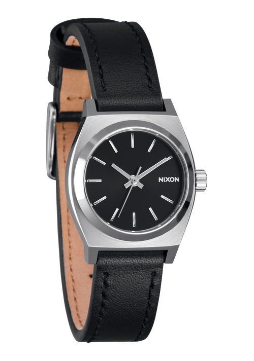 Small Time Teller Leather - Argent / noir