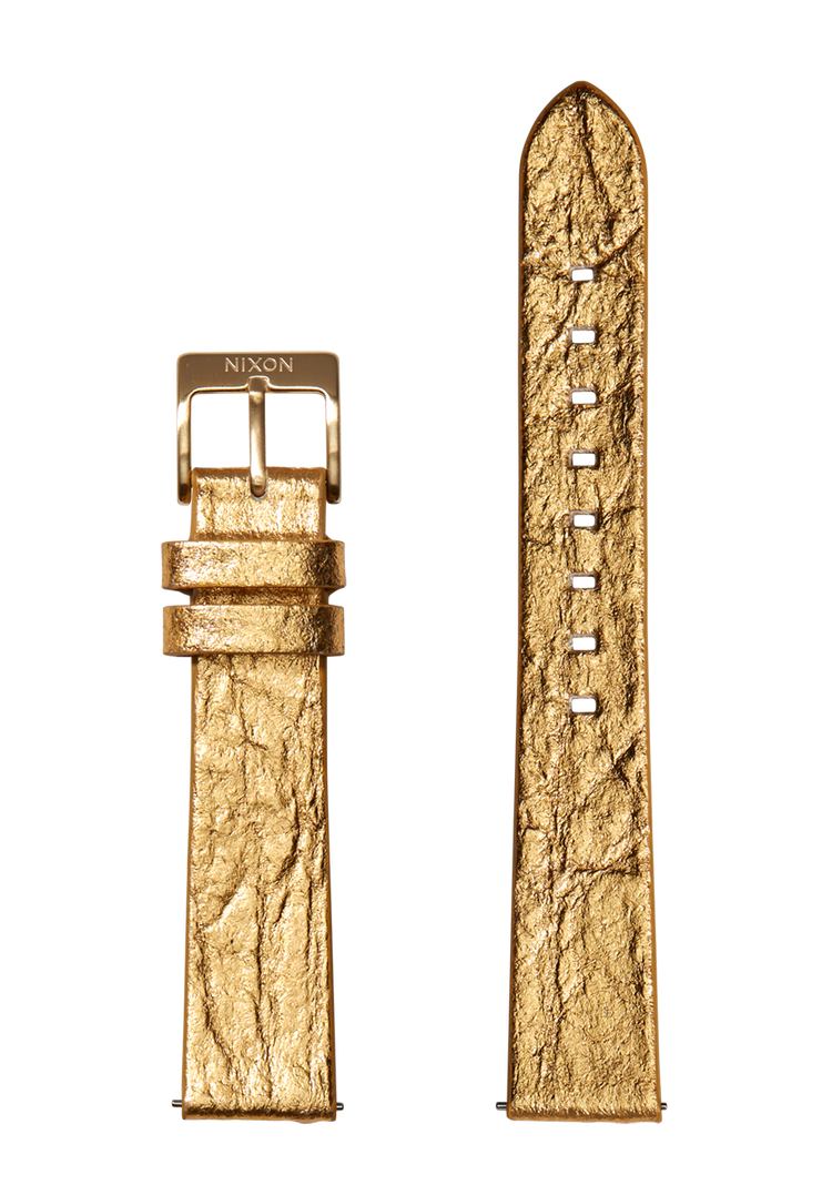 Bracelet en cuir d'ananas 16 mm - Feuille d'or