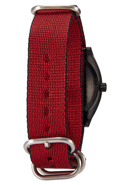 20mm Nylon #TIDE One Piece Band - Rouge / noir View 5