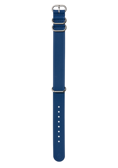 20mm FKM Rubber One Piece Band - Bleu marine / bleu