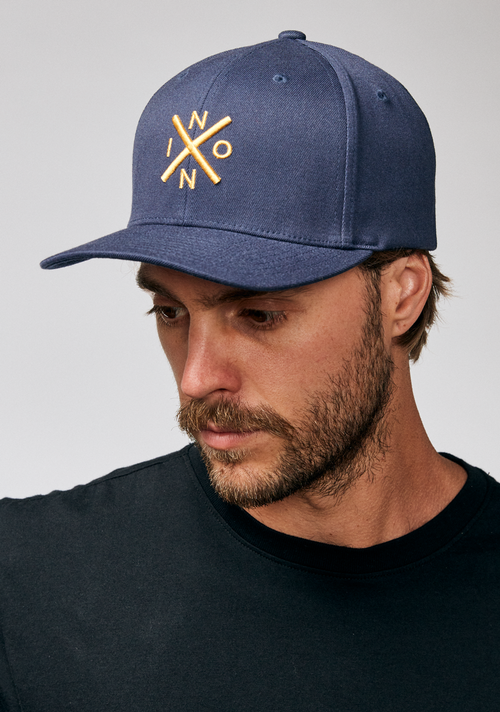 Casquette Exchange Flexfit - Bleu marine / doré