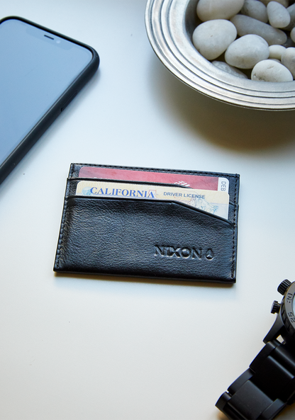 Flaco Leather Card Wallet - Black View 4