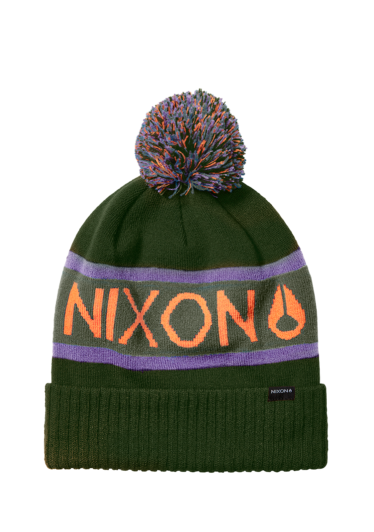 Teamster Beanie II - Dark Olive / Orange
