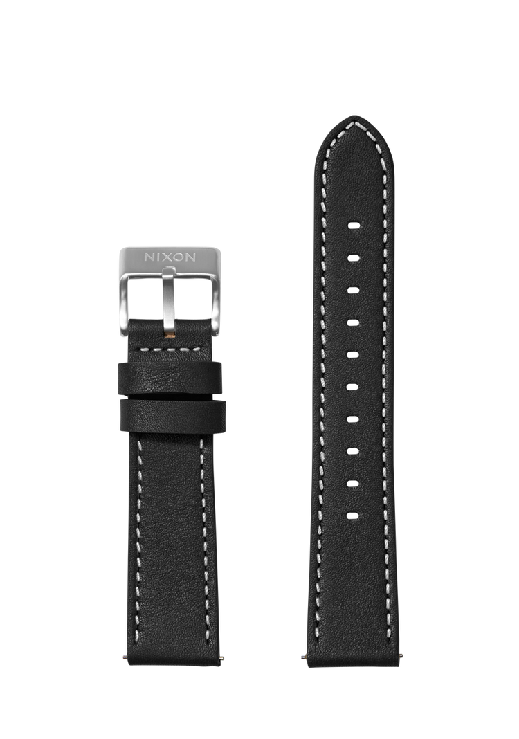 Bracelet en cuir cousu de 20 mm - Noir