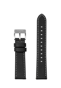 20mm Stitched Leather Band - Noir View 1