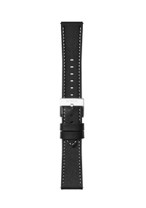 20mm Stitched Leather Band - Noir View 2