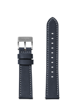 20mm Stitched Leather Band - Bleu marine