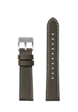 23mm Stitched Leather Band - Dark Olive
