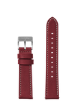 23mm Stitched Leather Band - Cranberry