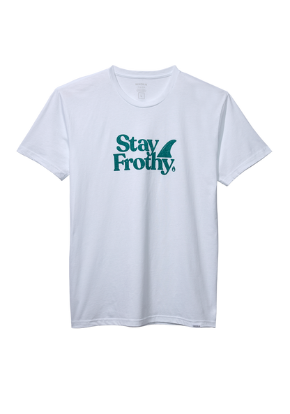 Stay Frothy Repreve® T-Shirt - White / Sage View 1