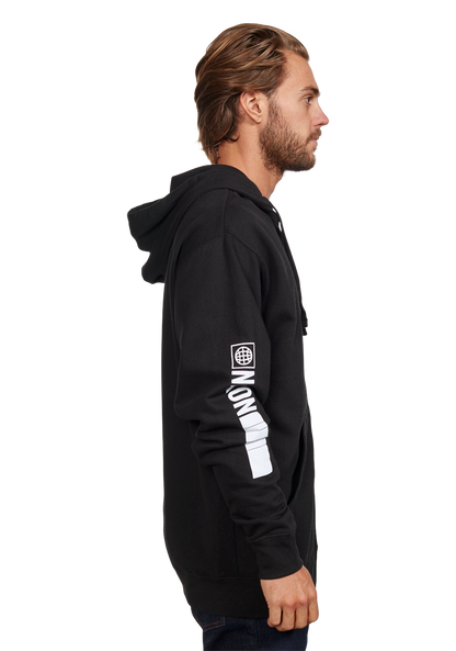 Track Zip Hoodie - Black / White View 4