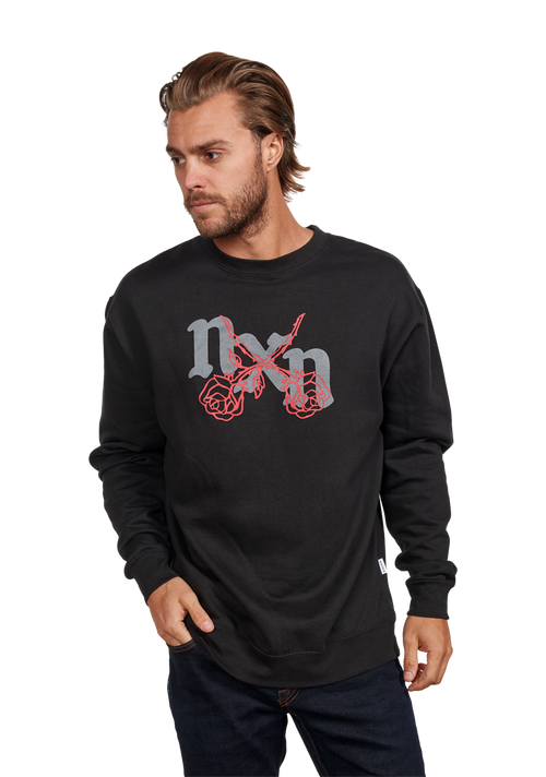 Rosas Crew Sweatshirt - Black / Red